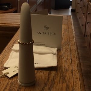 Anna Beck sterling 18kt overlay ring 6 New